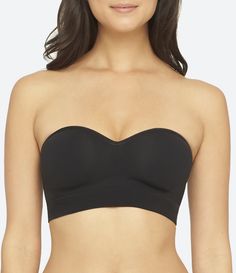 From Yummie by Heather Thomson&#x2C; the bra features:lightly-padded seamless wire-free cupsremovable adjustable strapssilicone strip to stay in placepullover constructionnylon/spandexhand washImported. Seamless Stretch Tube Top, Seamless Stretch Tube Top With Underwire, Black Nylon Strapless Tube Top, Stretch Tube Top With Removable Bra Pads, Nylon Tube Top With Built-in Bra, Versatile Stretch Bra With Removable Pads, Bra Materials, Bra Items, Convertible Bra