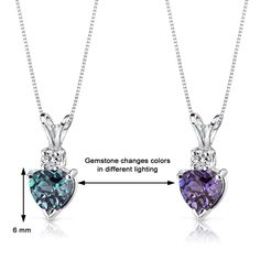 Turn some heads: This stunning Changes Color Teal to Purple Alexandrite Pendant are a true color statement. Polished 14 Karat White Gold makes it easy to wear. Style P9008 Alexandrite Necklace, Finger Band, Alexandrite Jewelry, Gray Necklace, Blue Sapphire Necklace, Ruby Earrings, Silver Shop, Emerald Earrings, Sapphire Necklace