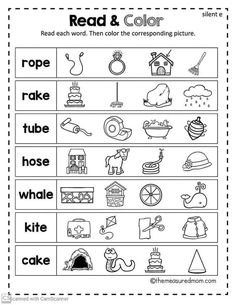 the worksheet for reading and writing words with pictures to help students learn how to read