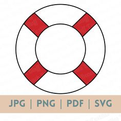 a red and white life preserver with the word jpg png on it