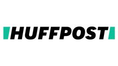 the word'hffpost'is shown in black and green on a white background