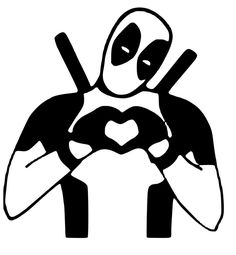 a deadpool holding a baseball bat and heart