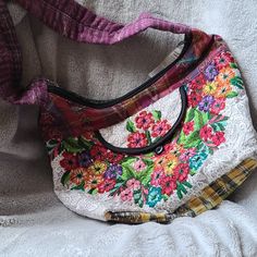 Embroidered, One Outside Pocket. Multicolor Embroidered Shoulder Bag With Adjustable Strap For Everyday, Everyday Embroidered Hobo Shoulder Bag, Embroidered Hobo Shoulder Bag For Everyday Use, Floral Embroidered Satchel For Everyday Use, Floral Embroidered Satchel Bag For Everyday, Multicolor Embroidered Hobo Shoulder Bag For Everyday, Embroidered Canvas Satchel For Everyday Use, Everyday Floral Embroidered Hobo Shoulder Bag, Embroidered Satchel Canvas Bag For Everyday Use