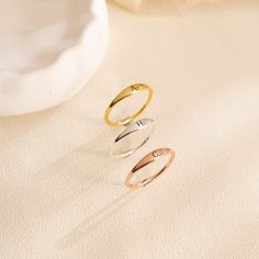 Personalized Initial Ring,Dainty Stacking Ring,Skinny Letter Ring,Tiny Engraved Ring,Minimalist Jewelry,Summer Ring,Custom Ring Gift For Her ◎COLOR Silvery/ Gold/ Rose gold ◎HOW TO ORDER? 1) Choose your desired finish from the dropdown menu. 2) Click "Add to Cart" 3) Checkout 4) Complete order ◎PACKING  All items are nicely packaged ready to gift in elegant jewelry boxes. Our jewelry boxes are reusable and recyclable. ◎TURN AROUND TIME All items are custom made to order. Our turn around time is Dainty Initial Open Ring Stackable, Dainty Stackable Initial Open Ring, Dainty Stackable Initial Ring With Open Design, Minimalist Adjustable Stackable Rose Gold Rings, Dainty Engraved Rose Gold Ring, Stackable Open Midi Rings For Promise, Minimalist Initial Ring With Single Diamond, Minimalist Stackable Rose Gold Initial Ring, Dainty Stackable Rings With Simple Design As Gift