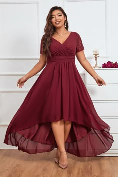 Zapaka Women Burgundy A-line V-neck Chiffon Long Mother of Bride Dress – ZAPAKA Plus Size Burgundy Wedding Dress, Flowy Mother Of The Bride Dress For Party, Chiffon A-line Bridesmaid Dress For Banquet, Elegant Flowy Mother Of The Bride Dress For Party, A-line Chiffon Bridesmaid Dress For Banquet, Elegant Chiffon Bridesmaid Dress For Banquet, Floor-length Chiffon Evening Dress For Wedding Guest, Chiffon Floor-length Evening Dress For Wedding Guest, Flowy Floor-length Prom Evening Dress