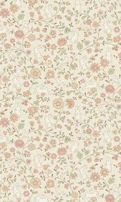 Stylish Flowers with Bunny & Birds Floral Beige Wallpaper by Walls Republic Unique Wallpapers For Iphone, I Phone 7 Wallpaper, Playroom Bedroom, Vintage Flowers Wallpaper, Vintage Floral Wallpapers, Wallpaper Flower, Whatsapp Wallpaper, Beige Wallpaper