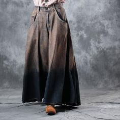 Coffee Contrast Retro Streetwear Fashion Wide Leg Jeans for Woman in Coffee One Size - Morimiss.com Brown Washed Bottoms For Fall, Washed Brown Bottoms For Fall, Fall Washed Brown Bottoms, Vintage Washed Brown Bottoms, Vintage Brown Flare Bottoms, Vintage Fall Bottoms With Buttons, Fashion Wide Leg Jeans, Woman In Jeans, Denim Wide Leg Pants