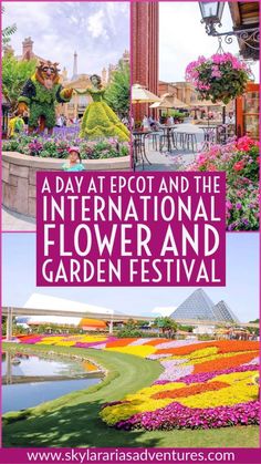 the international flower and garden festival with text overlay