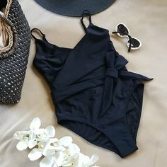 Brand New Black One-Piece Swimsuit With Ties Black One Piece Swimsuit, Womens Swim, New Black, One Piece Swimsuit, Old Navy, One Piece, Brand New, Navy, Women Shopping