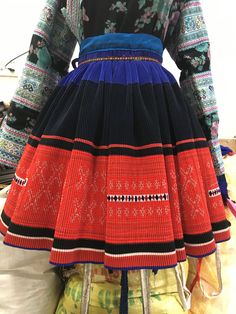 Hmong skirt vintage  I measured when stretching pleated fabric.  Length full skirt 4meters /157/4.3 yards/13 ft  Widths from waist to bottom 45cm/18 inches  Waistband 62cm/ 24.5  inches  Waistband can be adjusted fix your size if requested  Weight 800 gr/28 oz/1.76 pound  If any questions please contact to me  Thanks much for watching we ship it from Vietnam,sometime delayed due to some reason , I'll notify it . please  waiting for and be patient . Many thanks for your understanding . I'll refund if buyers don't receive item later than shipping time 2 weeks  >>#Ship by agent's usps 10-14 days to USA  >>#Ship by agent's Royal Mail 10-18 days to uk, 2-3 weeks to European , 3-4 weeks to non European  Ship to Canada 12-20 days by Canada post  Ship to Japan, Asia by Singapore post 10-20 days  > Fitted Folk Style Skirt, Hmong Modern Clothes, Hmong Cross Stitch, Hmong Beading, Hmong Textiles Pattern, Hmong Paj Ntaub, Embroidery Skirt, Vintage Rock, Pleated Fabric