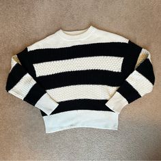 New Without Tags, Really Soft Striped Sweater From Target Day Cream, Striped Sweater, A New Day, Stripe Sweater, Black Cream, Colorful Sweaters, New Day, Sweaters For Women, Target