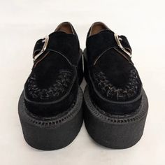 Junya Watanabe + Comme Des Garons Suede Platform Creepers! Very Rare, Originally Purchased For $2000, Size 5 Jp, Made In Japan. Very Light Scuffs To Leather Lacing At Toes - See Photos :) Platform Creepers, Leather Lacing, Junya Watanabe, Creepers, Comme Des Garcons, Leather And Lace, Very Rare, See Photo, Made In Japan