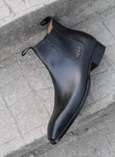 Crafted Leather Men's Fashion Black Leather Chelsea Boot sold by Crafted Leather. Shop more products from Crafted Leather on Storenvy, the home of independent small businesses all over the world. Bond Style, Chelsea Boots Men Outfit, Boots Men Outfit, James Bond Style, Quality Leather Boots, Black Leather Chelsea Boots, Custom Design Shoes, Chelsea Boots Men, Mens Fashion Classy