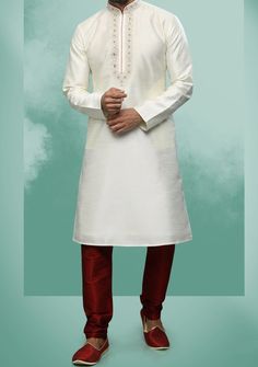 Men's Traditional Party Wear Kurta Pajama - db20615 Traditional Long Sleeve Churidar For Navratri, Fitted Churidar With Embroidered Border For Transitional Season, Long Sleeve Art Silk Salwar Kameez With Embroidered Border, Fitted Churidar With Embroidered Border For Eid, Fitted Embroidered Churidar For Eid, Transitional Semi-stitched Churidar With Embroidered Border, Straight Kurta Sets With Embroidered Border For Traditional Ceremonies, Bollywood Straight Kurta With Embroidered Border, Fitted Kurta With Embroidered Border For Transitional Season