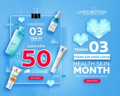 an ad for the skin care brand with products on it and text that reads 50 % off