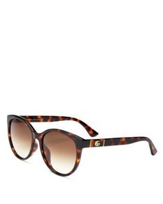 Gucci Women's Round Sunglasses, 56mm Gucci Brown Tinted Sunglasses, Gucci Brown Polarized Sunglasses, Modern Brown Gucci Cat Eye Sunglasses, Classic Brown Gucci Sunglasses, Gucci Brown Cat Eye Sunglasses With Tinted Lenses, Classic Gucci Tortoiseshell Sunglasses, Luxury Gucci Tortoiseshell Sunglasses, Gray Gradient, Round Sunglasses Women