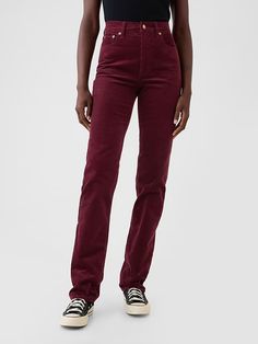 High Rise Corduroy '90s Straight Pants | Gap Gap Bottoms With Five Pockets For Fall, Gap Straight Leg Jeans For Fall, Gap Classic Jeans For Fall, Fall Straight Fit Full Length Bottoms, Gap Relaxed Fit Pants For Fall, Gap Pants With Pockets For Fall, Gap Jeans For Fall, Gap Relaxed Fit Pants With Five Pockets, Fitted Gap Jeans With Five Pockets