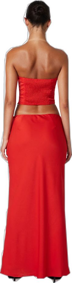 Red Maxi Length Bottoms For Spring, Fitted Red Maxi Skirt For Night Out, Red High Waist Maxi Skirt, Fitted Red Maxi Skirt, Red Maxi Skirt For Night Out, Red Fitted Maxi Skirt, High Waist Red Lined Maxi Skirt, Red High Waist Lined Maxi Skirt, High Waist Red Maxi Skirt With Lining