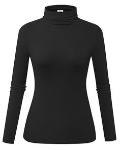 PRICES MAY VARY. 100% Modal. Soft wear and light weight. Colors may look differently on individual monitor due to the color setting and lighting etc. Long sleeve t-shirt with turtle neck. Size XS Length 24in, Size S Length 24.6 in, Size M Length 25in, Size L Length 25.4 in, Size XL length 25.8 in, Size 2XL Length 26.4 in. Fabric elasticity is very good, suitable for different body fit. Ultra feminine design, especially for Home, shopping, vocation, ect. Everyday wear. Washing Instruction : Item Black Turtle Neck, Turtle Neck Crop Top, Turtleneck T Shirt, Turtleneck Shirt, Womens Turtleneck, Brunch Outfit, Black Turtleneck, Long Sleeve Turtleneck, Mock Turtleneck