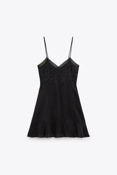 F00190132-202 Chic Lace Mini Dress With Floral Embroidery, Lace Trim Mini Length Slip Dress, Chic Embroidered Daywear Dresses, Chic Embroidered Daytime Dress, Embroidered Mini Dress For Summer Evening, Chic Embroidered V-neck Mini Dress, Chic Embroidered Dresses For Night Out, Chic Embroidered Mini Length Dress, Embroidered Lace V-neck Mini Dress