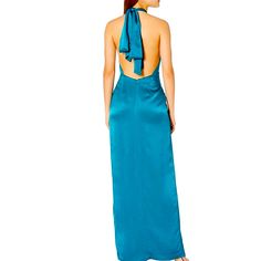 Abs Allen Schwartz Halter Gown With Exposed Back In Rayon Satin. Color Is Peacock. Never Worn With Original Tags. No Imperfections.. I Will Steam The Dress With A Professional Steamer For You Before I Ship! Low Back Gown, Womens Abs, Halter Gown, Satin Color, Dresses Backless, Low Back, Steam, The Dress, Im Not Perfect