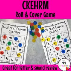 the roll and cover game for letter sounds