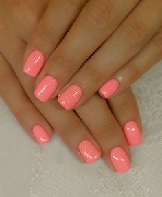 Coral Nails, Nail Idea, Colorful Nail Designs, Pink Nail, Classy Nails, Pretty Acrylic Nails, Short Acrylic Nails