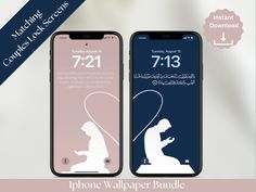 the iphone wallpaper bundle includes an image of jesus on his knees, and a text description for each phone