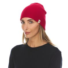 Made of 100% Merino Wool, this beanie will have you looking forward to cold days. The versatility and casual style of this ribbed-knit Merino Wool slouchy beanie ensure you look good and stay warm. A perfect beanie whether you are on a casual walk, or in the ski lodge lounging. Ribbed Beanie For Cold Weather In Fall, Cozy Ribbed Beanie For Everyday, Cozy Ribbed Everyday Beanie, Cozy Solid Color Ribbed Beanie, Casual Ribbed Beanie For Fall, Cozy Ribbed Hat For Everyday, Fall Ribbed Beanie, Casual Red Winter Beanie, Casual Warm Red Beanie