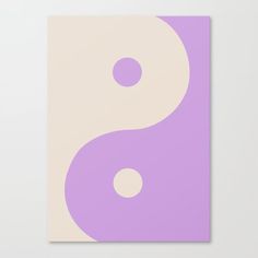 a purple and white yin - yang symbol on a light pink background canvas wall art print