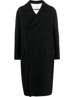 black virgin wool notched collar double-breasted button fastening long sleeves two front flap pockets partial lining Wool Coat Black, Hooded Wool Coat, Single Breasted Coat, Airport Fashion, Double Breasted Coat, Coat Black, Cotton Viscose, Cashmere Coat, Notched Collar