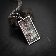 Sterling silver 925 Oxidized Tree o life  necklace. The silver necklace was oxidized to create a more antique rustic look. DETAILS:  * Material: 925 Sterling Silver ~PERSONALIZATION~ I also offer the option to engrave a personal message on the pendant's back. You can select any meaningful message, quote, significant date, or any other sentiment of your choice. ❤  Every piece is a unique artwork, carefully crafted  by my own hands. Because of this, every piece is unique. So there might be slight Mens Handmade Jewelry, Men Christmas Gifts, Spiritual Sterling Silver Jewelry With Tree Of Life, Sterling Silver Tree Of Life Jewelry, Symbolic Silver Necklace With Tree Of Life, Adjustable Tree Of Life Pendant Jewelry, Spiritual Tree Of Life Sterling Silver Necklace, Necklaces For Men, Necklace Tree