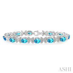 Silver Oval Shape Gemstone & Diamond Bracelet Colorful Gemstones, Blue Topaz Gemstone, Topaz Gemstone, Affordable Luxury, Round Cut Diamond, Gemstone Colors, Oval Cut, Luxury Jewelry, Blue Topaz