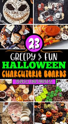 halloween crafts and treats are featured in this collage