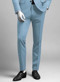 Bring some passion to your wardrobe with our finely tailored Napolean Taj Blue Wool pants. Crafted from wool blend, the pants will make you look sharp with minimal efforts and see through event after events. Style it with a matching jacket and waistcoat, a white shirt, patterned blue tie and tanned brown derby shoes. 
 
Look Includes   Napolean Taj Blue Wool Fabric  Cross Pocket  Flat Front  Two Welted Back Pockets on Trousers    Click 'Customize Now' to modify the look if needed.  
 
Lining: Vi