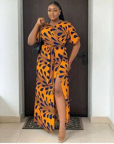 Be a part of the African culture with this beautiful dress. The dress is fully lined and fitted with zipper at the back. Approximate length from waist to hem is 45 inches. It can be made in any other fabric of your choice. ################################################################ Please check the picture slide for the standard measurement chart. For customization at no extra cost, please provide your bust, waist, hip and height measurements ################################################################ Processing takes 1-2 weeks while delivery takes 3-5 business days Fitted Dress With Side Slits For Vacation, Fitted Vacation Dress With Side Slits, Long Floral Print Patterned Dress, Patterned Floral Print Long Maxi Dress, Summer Maxi Dress With Bold Print, Casual Fitted Floor-length Dresses, Orange Printed Maxi Dress For Party, Multicolor Maxi Length Dress, Multicolor Maxi Dress For Casual Wear