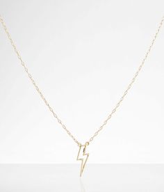 "Boutique By BKE Dainty Lightning Bolt Necklace - Gold 14-19, Women's Gold Cut-out pendant necklace Length measures 18 1/2". Apparel & Accessories" Lightning Necklace, Flash Sentry, Lightning Bolt Necklace, The Boutique, Lightning Bolt, Women's Jewelry, Boutique Jewelry, Necklace Length, Necklace For Women