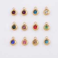 Welcome to our newly opened shop! We handpick top quality with affordable price from all around the world and now present you the these little sparkle things! * This listing is for 1 piece of the birthstone charm shown in the picture* Perfect for making your own earrings, necklace, choker, bangles. Material : Stainless Steel, 14k gold plate, Rose gold plate, Crystal Size: 6.5 mm x 9.5mm Shipping: ship within 2 business day via USPS fist class parcel. Usually takes 3-5 business day to deliver. An Birthstone Charm Necklace, Birthday Stone, Birthday Ring, Birthstone Pendant, Accessories Diy Jewelry, Birthstone Charms, Stainless Steel Pendant, Mua Sắm, Diy Pendant