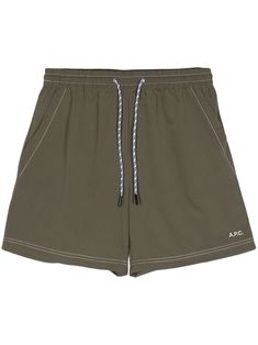 khaki embroidered logo to the front contrast stitching metal eyelet detailing elasticated drawstring waistband two diagonal pockets to the sides rear patch pocket drawstring fastening Be mindful to try on swimwear over your own garments. Green Drawstring Swim Trunks Short Length, Green Drawstring Short Swim Trunks, Green Drawstring Swim Trunks, Green Sporty Swim Trunks With Drawstring, Green Shorts With Functional Drawstring For Summer, Green Nylon Drawstring Shorts, Green Summer Shorts With Functional Drawstring, Sporty Swimwear With Drawstring Relaxed Fit, Sporty Khaki Shorts With Elastic Waistband