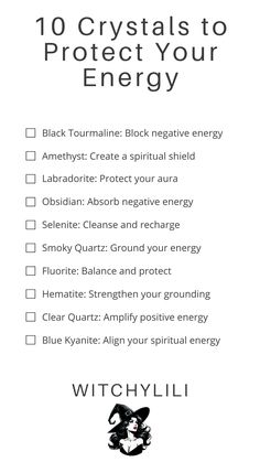 Protect your energy with these 10 crystals! From Black Tourmaline for blocking negativity to Labradorite for shielding your aura, these stones will keep your energy balanced. #CrystalsForProtection #EnergyHealing #SpiritualGrowth #CrystalHealing #SelfCare Scared Space, Crystal Spells, Witchcraft Candle Magic, Crystal Pairings, Crystals And Stones For Beginners, Crystal Magick, Crystals For Protection, Crystal Healing Chart, Crystals Meanings