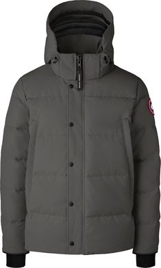 One of Canada Goose most-loved styles, the Wyndham Parka Reset, gets an update with streamlined hood details and elevated trims. This slim-fitting style maximizes warmth with a heavy-duty two-way zipper and soft ribbed knit cuffs to block cold air out. Customize your parka and extend the coverage of your hood with a variety of Canada Goose interchangeable Hood Trim accessories. DETAILS  Adjustable down-filled hood adds warmth and element protection Hood features a removable zipper guard for the option of changing your hood trim for a customized look and added protection (this jacket is not compatible with Heritage hood trims) Chin guard is lined with tricot fabric for softness and comfort Sleek interior hanging lining with backpack straps allow jacket to be carried hands-free over the shou Canada Goose Wyndham Parka, Canada Goose Mens, Tricot Fabric, Mens Parka, Contrasting Trim, Hooded Parka, Construction Design, White Ducks, Down Parka