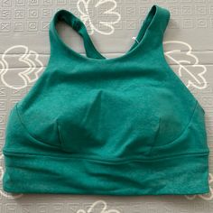 Never Been Worn Green Wunder Train Longline Bra (Lululemon) Sporty Green Tops With Built-in Bra, Casual Activewear With Built-in Bra For Relaxation, Green Medium Support Bra Friendly Top, Casual Green Sports Bra With Built-in Bra, Green Yoga Tops With Built-in Bra, Green Athleisure Top, Bra Friendly, Green Athleisure Top, Bra-friendly, Green Yoga Tops With Light Support, Green Sports Bra For Yoga