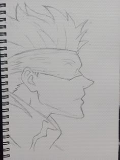 Drawing Ideas Creative Anime, Easy Anime Sketch Ideas, Anime Sketch Ideas Easy, Jujutsu Kaisen Art Drawing, Easy Anime Drawings Tutorials, Gojo Sketch Pencil Easy, Cute Gojo Drawing, Easy Jjk Drawings, Gojo Satoru Pencil Sketch