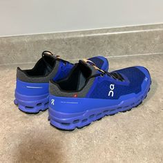 I Wore These Shoes 3 Times. They Have A Total Of About 15 Miles On Them. The Bottom Sole Has A Small Slice From A Rock. Purchased In May 2023. Mens Cloudultra Size 10 Running Shoes Men, On Running Shoes, On Running, May 2023, A Rock, Running Shoes For Men, Blue Shoes, Running Shoes, Athletic Shoes