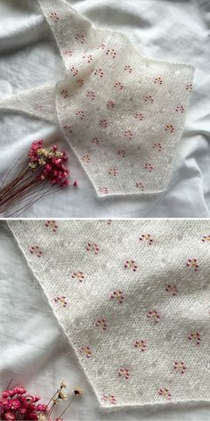 two pictures show the same fabric and flowers