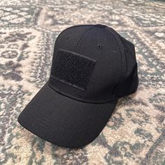 New Without Tags Wear-resistant Black Hats For Outdoor, Black Wear-resistant Hats For Outdoor, Wear-resistant Black Hat For Outdoor Activities, Black Military Baseball Cap For Outdoor, Military Style Black Baseball Cap For Outdoor Activities, Black Military Baseball Cap One Size, Black Military Baseball Cap For Streetwear, Tactical Hat, Velcro Patches