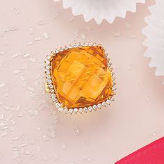 Ross-Simons - 25.00ct Citrine, .80ct t. w. Diamond Ring Princess Cut in 14kt Yellow Gold. Size 6. It is now possible to wear the sun! Here, a divine, warm 25.00 carat checkerboard-cut citrine square radiates in a frame of flickering .80 ct. t. w. round brilliant-cut diamonds. Crafted in polished 14kt yellow gold. 1" wide. Diamond and citrine ring. Citrine birthstones are the perfect gift for November birthdays. Citrine Birthstone, Ring Princess Cut, Diamond Ring Princess Cut, November Birthday, Yellow Gold Jewelry, Jewelry Essentials, Citrine Ring, Round Brilliant Cut Diamond, Brilliant Cut Diamond