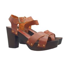 Brown Sandals Heels, Wide Heels, Womens Summer Shoes, Fashion Footwear, Comfortable Heels, Streetwear Women, Cross Straps, Women's Sandals, Summer Shoes