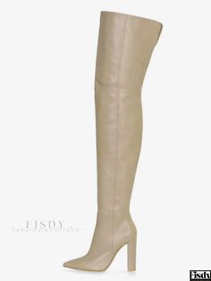 Fisdy - Premium Womens Thigh-High Boots: Elegant Pointed Toe Design with Solid Color and Sturdy Chunky Heel - Perfect Over-The-Knee Boots for Fashion-forward Women Womens Thigh High Boots, Hip Pads, Pointed Toe Boots, Chunky High Heels, Estilo Chic, Boots Womens, Leather Boots Women, Winter Shoes, Toe Designs