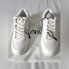 Zara Men’s White Classic Retro Sneakers Size Eu 41/Us 8 New With Tag And Dust Bag Zara Lace-up Sports Sneakers, Zara Lace-up Sneakers, Zara Sneakers For Streetwear With Round Toe, Zara Sneakers With Round Toe For Streetwear, Zara Round Toe Sneakers For Streetwear, Zara White High-top Sneakers, Zara White Low-top Sneakers, Zara White Lace-up Sneakers, Zara Sneakers